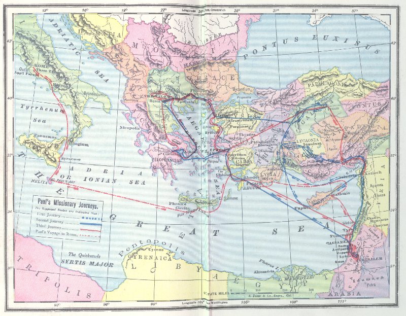 Map: Paul's Missionary Journeys